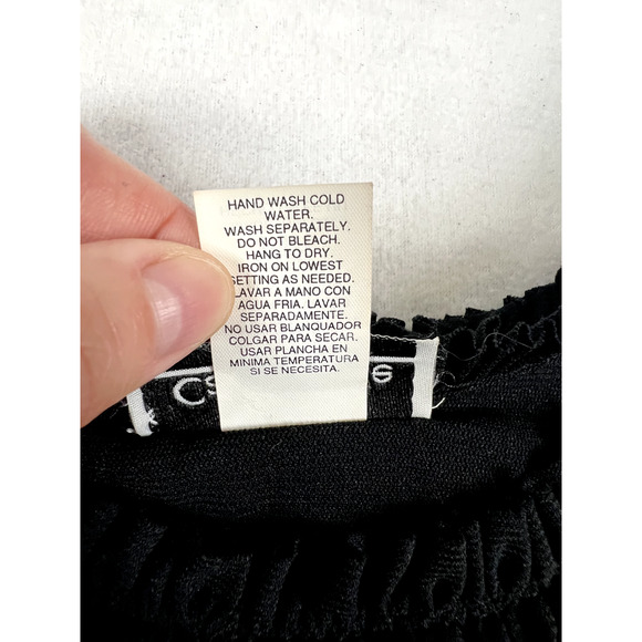 Women's Carol Rose Sleeveless Tank Top Scoop Neckline Sz Small Black Mesh Y2K - Picture 5 of 10